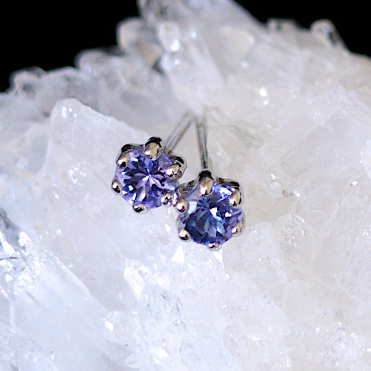 033-01_front1_Boucles d’oreilles en Tanzanite Pt900 – Clarté mentale, intuition et évolution spirituelle