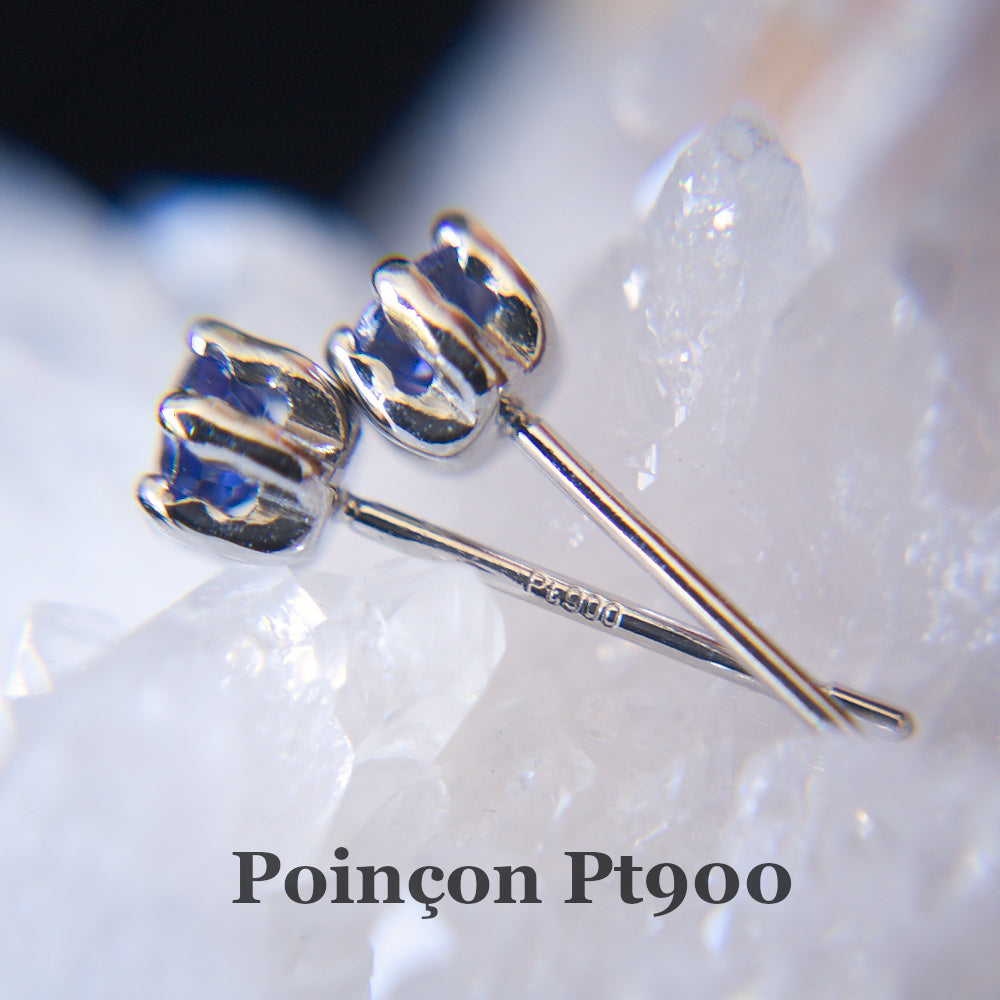 033-04_poincon_Boucles d’oreilles en Tanzanite Pt900 – Clarté mentale, intuition et évolution spirituelle