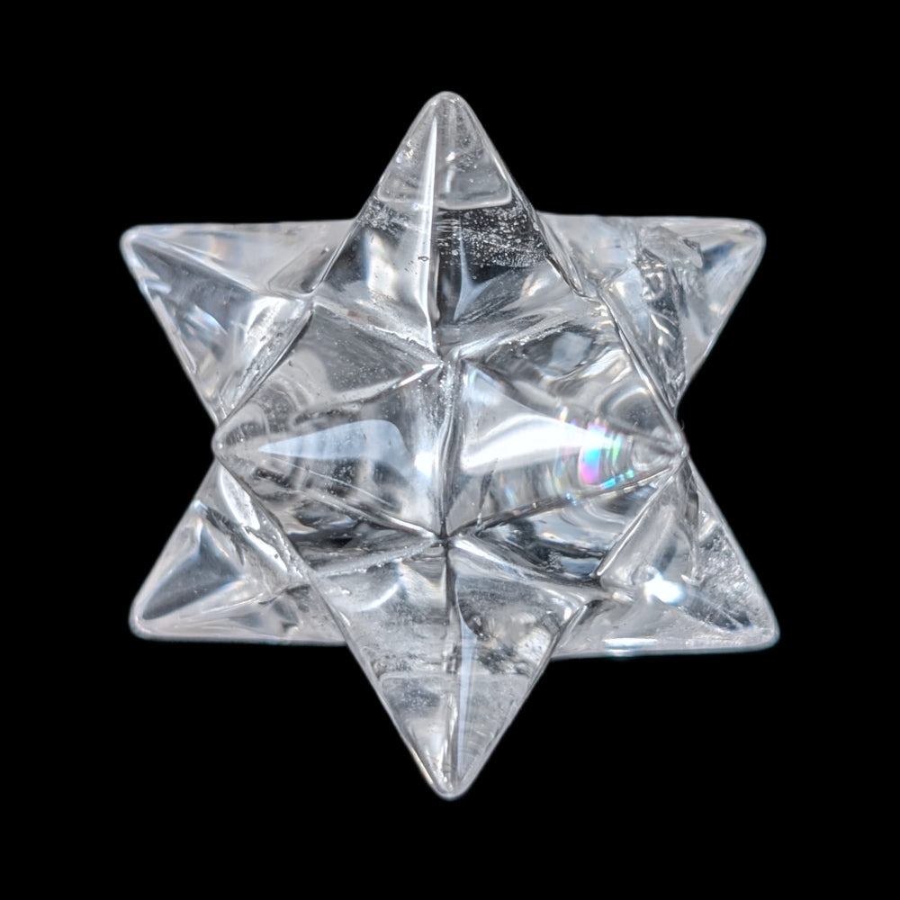 059-03_etoile3_Étoile de Sirius en cristal de roche, forme sacrée réunissant pentagramme et hexagramme