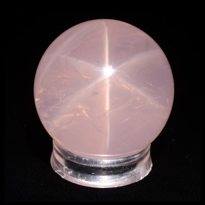 Rare sphère de quartz rose étoilé, haute qualité, arcs-en-ciel