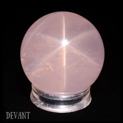 Rare sphère de quartz rose étoilé, haute qualité, arcs-en-ciel