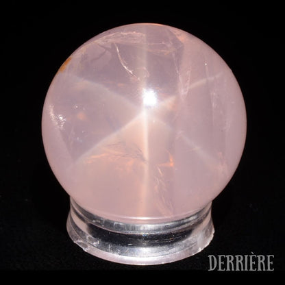 Rare sphère de quartz rose étoilé, haute qualité, arcs-en-ciel