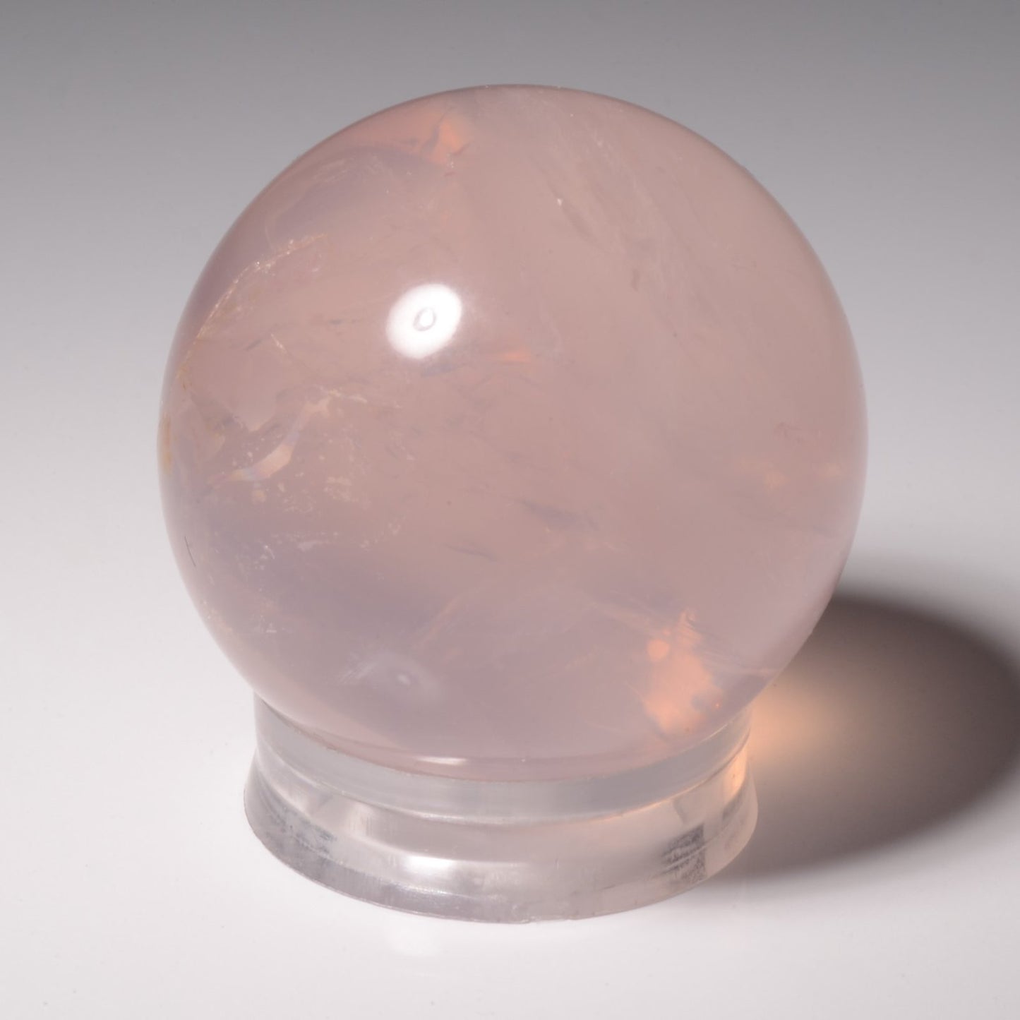 Rare sphère de quartz rose étoilé, haute qualité, arcs-en-ciel