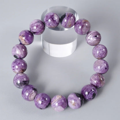 Bracelet en charoïte et aegyrine de haute qualité — guérison & protection