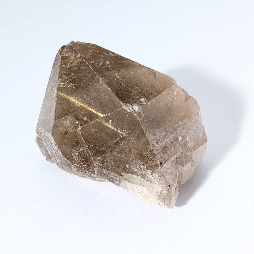 Quartz fumé brut avec de magnifiques rutiles dorés, Record Keeper