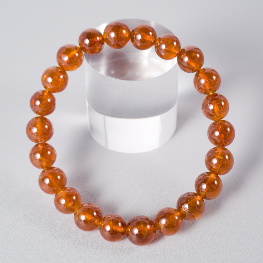 Bracelet en hessonite (grenat orange) de haute qualité – activation du chakra sacré
