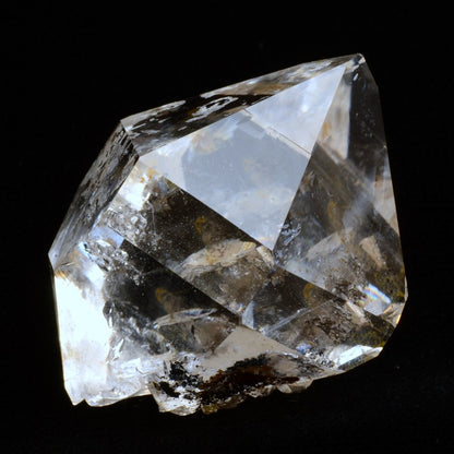 Diamant d'Herkimer à haute vibration, éclat intense, grande transparence et barnacle remarquable