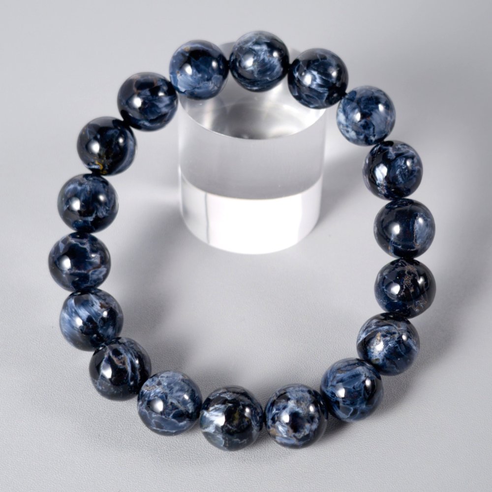 Bracelet rare et de haute qualité en piétersite bleue, pierre de transformation