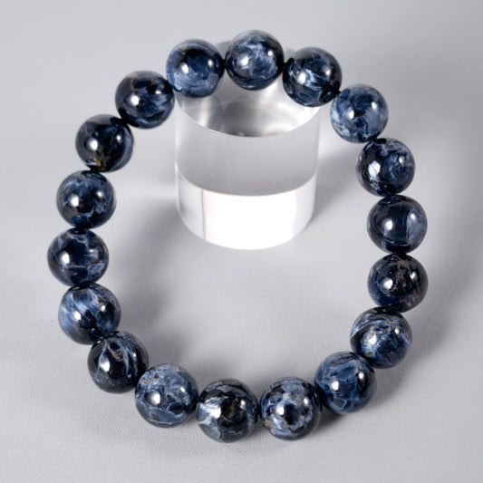 Bracelet rare et de haute qualité en piétersite bleue, pierre de transformation