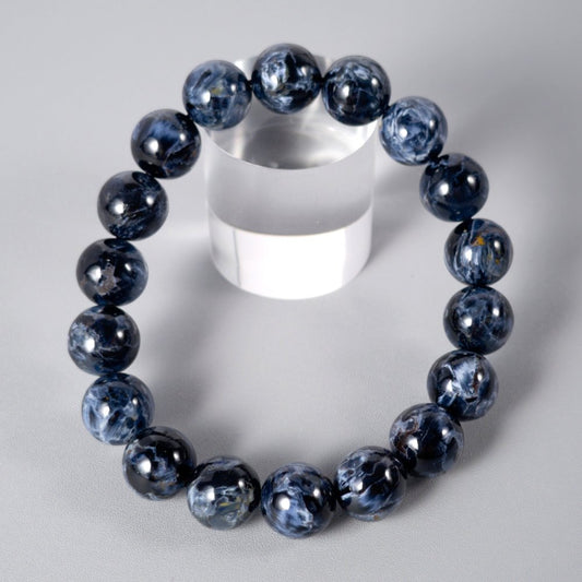 Bracelet rare et de haute qualité en piétersite bleue, pierre de transformation