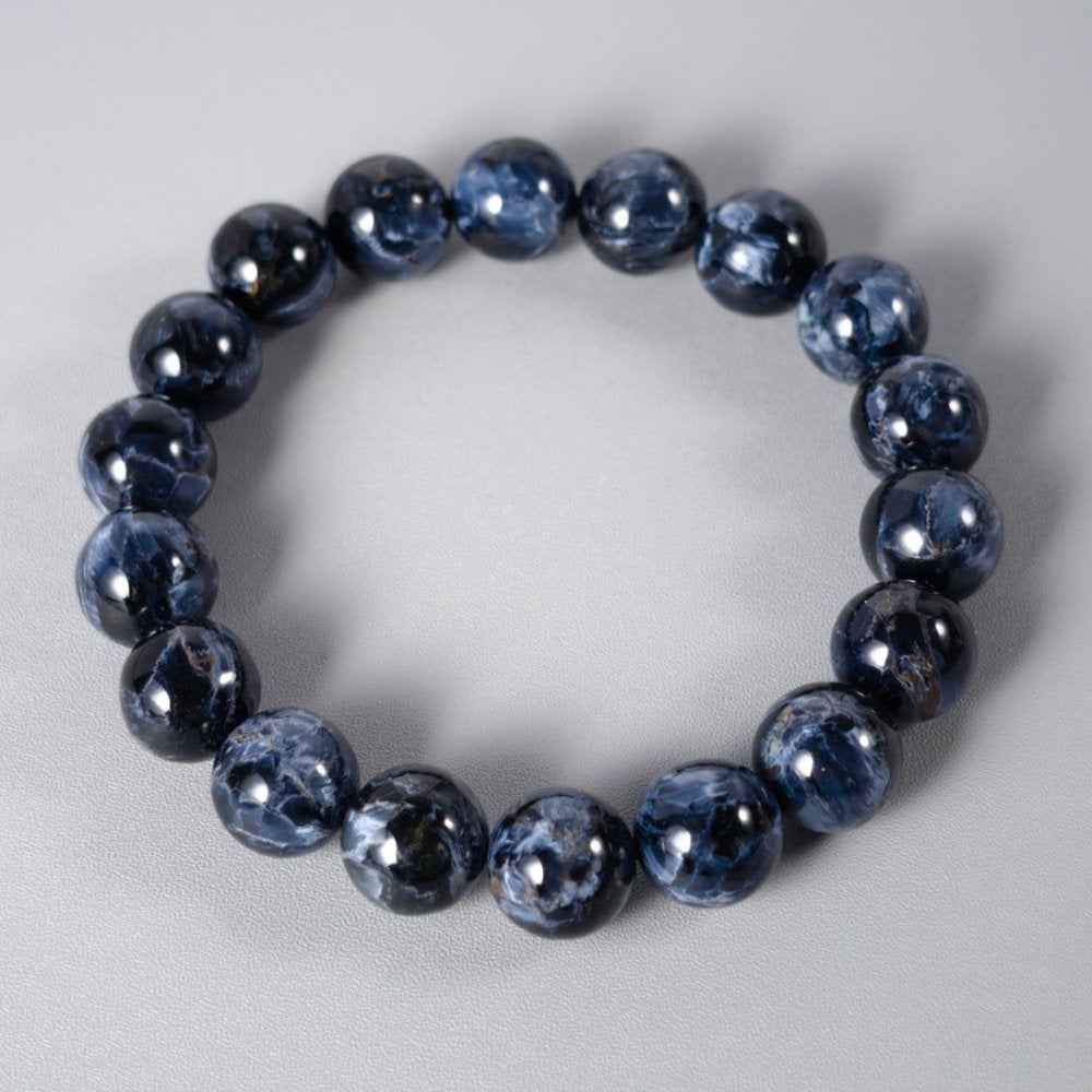 Bracelet rare et de haute qualité en piétersite bleue, pierre de transformation