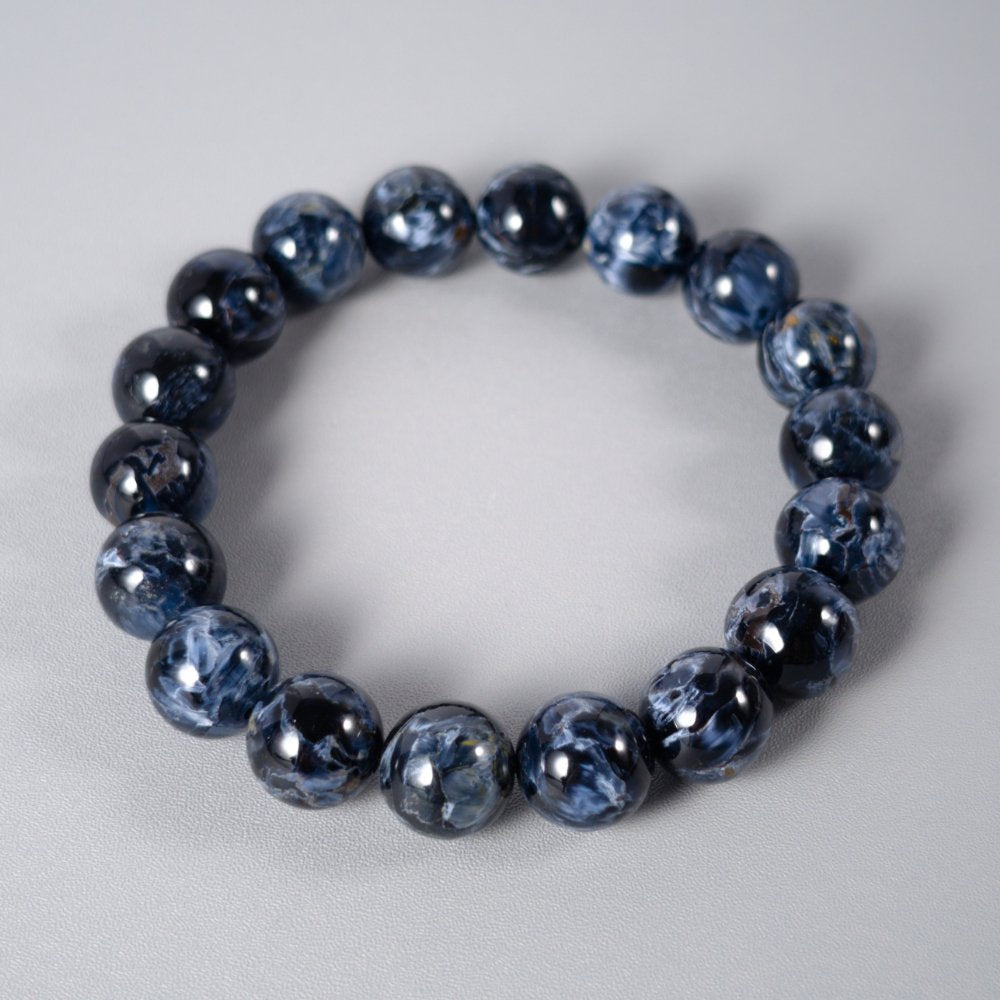 Bracelet rare et de haute qualité en piétersite bleue, pierre de transformation