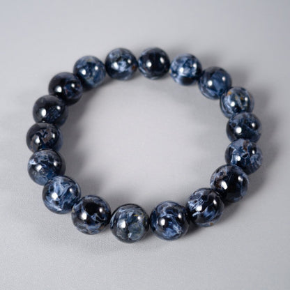 Bracelet rare et de haute qualité en piétersite bleue, pierre de transformation