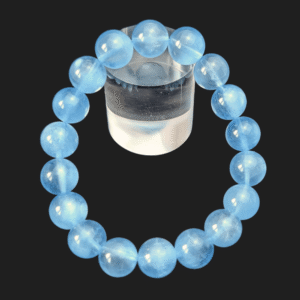 Bracelet en aigue-marine, perles généreuses et belle transparence