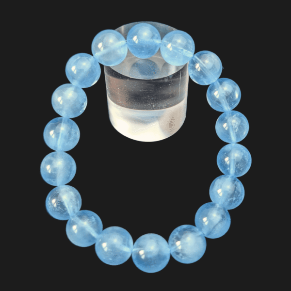 Bracelet en aigue-marine, perles généreuses et belle transparence
