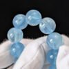 Bracelet en aigue-marine, perles généreuses et belle transparence